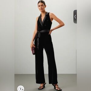 Endless Rose Black Tuxedo Jumpsuit